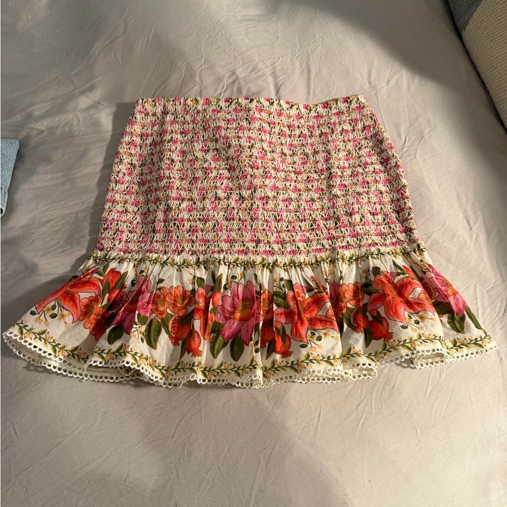 Smocked floral Farm Rio skirt. New with tags. So cute on just too big for me.